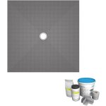 Receveur de douche � carreler 120 x 120 wedi fundo primo carr� �coulement centr�e + kit d'�tancheit�