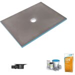 Wedi - receveur de douche  carreler 140 x 100 fundo primo coulement centr + bonde horizontale + kit ...