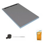 Wedi - receveur de douche  carreler 140 x 90 cm fundo riolito neo coulement horizontal + barrette de ...