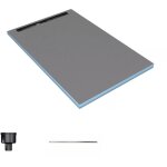 Wedi - receveur de douche  carreler 160 x 100 cm fundo riolito neo avec coulement vertical + barrette ...