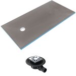 Wedi - receveur de douche  carreler 160 x 90 fundo primo rectangle coulement excentr + bonde horizontale ...