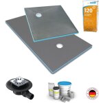 Wedi - receveur de douche  carreler 180 x 90 fundo primo coulement excentr + bonde horizontale + kit ...