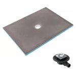 Wedi - receveur de douche � carreler 180 x 90 fundo primo rectangle �coulement centr� + bonde horizontale ...