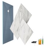 Receveur de douche  carreler 180 x 90 wedi fundo primo + revtement top marble white + colle + bonde ...