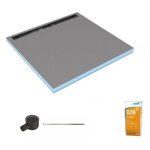 Wedi - receveur de douche à carreler 90 x 90 cm fundo riolito neo écoulement horizontal + barrette de ... Wedi - receveur de douche à carreler 90 x 90 cm fundo riolito neo écoulement horizontal + barrette de ...