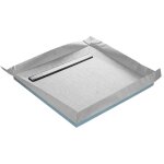 U - tile - receveur de douche  carreler caniveau 4 pentes + natte tanche + siphon ultra plat - 120 ...