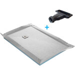 U - tile - receveur de douche  carreler ultra plat + natte tanche + siphon ultra plat - 150 x 100 cm ...
