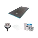 Receveur de douche  carreler wedi 120 x 90 - kit complet  carreler avec bonde horizontale + kit d'tanchit ...