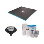 Receveur de douche  carreler - wedi - 90 x 90 - kit complet  carreler avec bonde verticale et kit d'tanchi ...