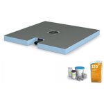 Receveur de douche  carreler wedi fundo plano + bonde intgre + kit d'tanchit + wedi 320