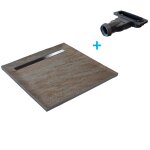 Receveur de douche cuivre 100 x 100 cm haute densit� pierre naturelle - grille caniveau
