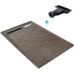 Receveur de douche cuivre 120 x 90 cm haute densit� pierre naturelle - grille caniveau