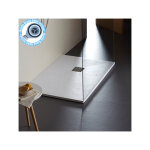 Receveur de douche extra plat 70x120 en solid stone texture ardoisée blanc Receveur de douche extra plat 70x120 en solid stone texture ardoisée blanc