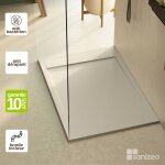 Lavaberg - receveur de douche extraplat magnus - texture ardoise en mineral composite beige arena - l100l80h3c ...