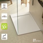 Lavaberg - receveur de douche extraplat magnus - texture ardoise en mineral composite blanc - l80l80h3cm ...