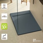 Lavaberg - receveur de douche extraplat magnus - texture ardoise en mineral composite gris anthracite ...