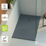 Lavaberg - receveur de douche extraplat thor - texture ardoise en mineral composite gris anthracite - ...