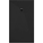 Kroos  - receveur de douche noir ardoise stone plus, grille de couleur - 140 x 80 cm