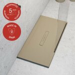 Receveur de douche poalgi, extraplat, beige albero, l. 90 x l. 160 cm, finition sable, s�rie clay
