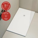 Poalgi - receveur de douche extraplat, blanc , l. 100 x l. 120 cm, finition ardoise, s�rie hos's