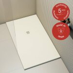 Poalgi - receveur de douche extraplat, blanc marfil, l. 80 x l. 160 cm, finition sable, srie hos's