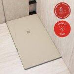 Poalgi - receveur de douche extraplat, blanc perla, l. 70 x l. 160 cm, finition sable, srie hos's