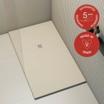 Receveur de douche poalgi, extraplat, blanc perla, l. 70 x l. 90 cm, finition sable, srie hos's