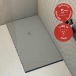 Receveur de douche poalgi, extraplat, gris concret, l. 70 x l. 90 cm, finition sable, srie hos's