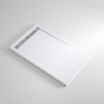 Receveur de douche resine count blanc - 70x110 cm - grille + valve offerte