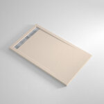 Receveur de douche resine count creme - 70x80 cm - grille + valve offerte