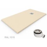 Decohor - receveur de douche en r�sine extra - plat quartz. texture ardoise. beige ral: 1015 70x70cm