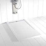 Receveur de douche resine flow blanc - 70x110 cm - grille + valve offerte