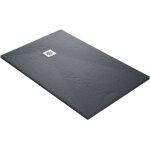 U - tile - receveur de douche en rsine imitation ardoise - gris ardoise + natte tanche + siphon 360 ...