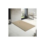 Receveur de douche en rsine largeur 100 moka ral 1019 100x100 cm