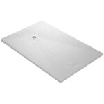 Receveur de douche en r�sine ultra l�ger imitation ardoise - blanc + natte �tanche + siphon 360� - 160 ...
