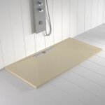 Receveur de douche resine wide creme - 80x80 cm - grille + valve offerte