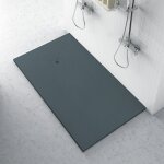 Ferrari srl - receveur de douche zro plan minral 900x1400 anthracite en plan minral avec caillebotis ...