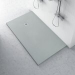 Ferrari srl - receveur de douche zro plan minral 900x2000 en bton plan minral avec caillebotis assorti ...
