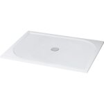 Ondee ? receveur de douche extra - plat 80x140 cm en b�ton de synth�se blanc ? surface antid�rapante ...