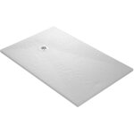 U - tile ? receveur de douche � poser 100 x 80 cm ? r�sine imitation ardoise ? grille carr�e 11, 5 x ...