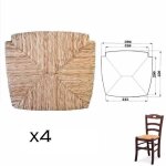 Rechange pour chaise modele venezia en paille de riz x4 pieces - mod. 1212