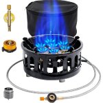 R�chaud de camping portable coupe - vent, br�leur de cuisson � gaz, br�leur au propane 21 000 w avec ...