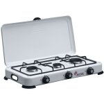 Intec - rchaud gaz 3 feux 4100w - brleurs fonte amovibles grille et couvercle - plaque de cuisson gaz ...