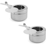 Rcipient en acier avec couvercle pour pte combustible pour chauffe - plats, lot de 2 a - hendi 470527 ...