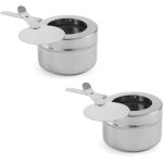 R�cipient en acier avec couvercle pour p�te combustible pour chauffe - plats, lot de 2 a - hendi 470527 ...