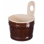 R�cipient en c�ramique style maison de campagne - passe au lave - vaisselle - aspect seau en bois - pot ...
