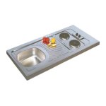 Moderna - recouvrement inox  poser sur cuisinette 1 cuve + 1 gouttoir + 2 feux lectriques