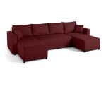 Bestmobilier - regala - canap� panoramique - 7 places - convertible avec coffre - en tissu