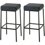 Rglez 2 tabourets de bar montral en tissu gris fonc, schwarz