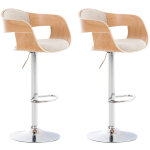 Clp - rglez 2 tabourets de cuisine kingston en tissu naturel / crme